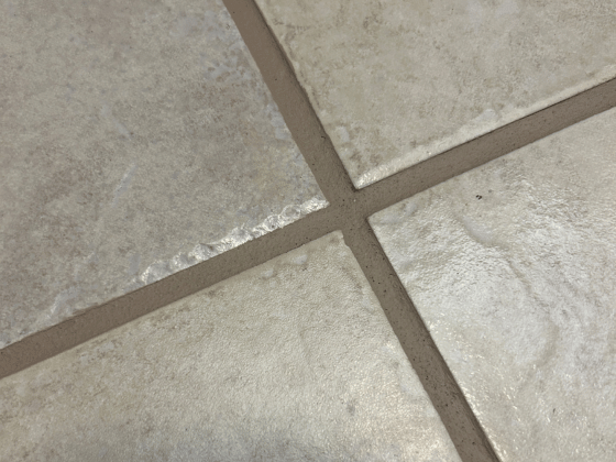 Close-up of the refreshed grout